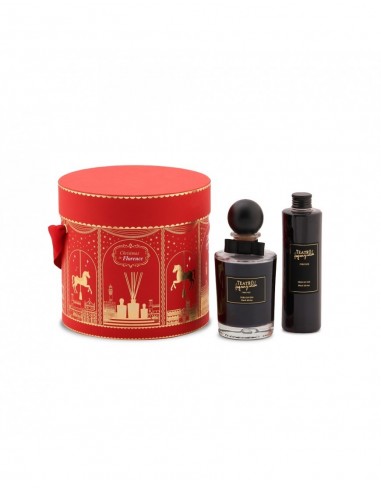 Teatro Fragranze Uniche,   BLACK  DIVINE  (Nero Divino),   Hat Giftbox (Diffuser with Sticks 250 ml + Refill 250 ml )