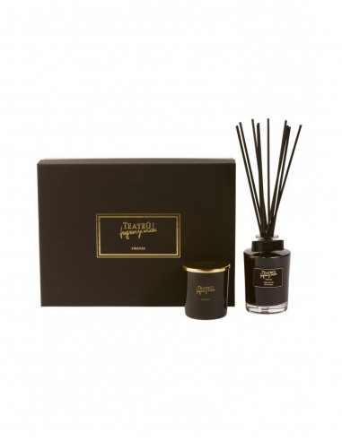 Teatro Fragranze Uniche,   BLACK  DIVINE  (Nero Divino),   MIni Gift Box (Diffusor 250 ml + Candle 180 gr )